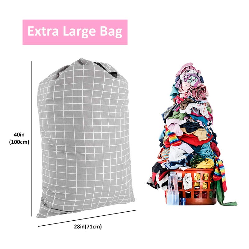 SWISSELITE Laundry Bag with Handle and Drawstring, Large Heavy Duty Laundry Bag, 28 x 40 Inches Travel Dirty Clothes Bag for Laundromat and Household - Image 2